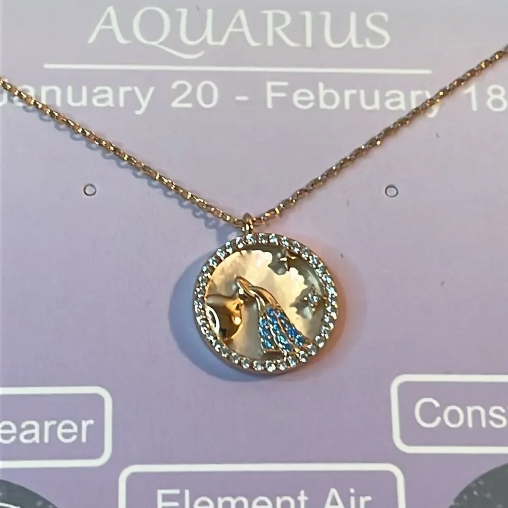 AQUARIUS MOTHER OF PEARL 14k RG/925 silver, 17”. New in Gift Box.